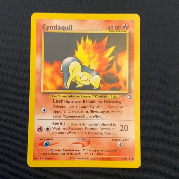 Common 1995 Cyndaquil Pokémon Card